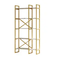 Raft VG4-GE, alb + auriu, 87,5x30x175 cm
