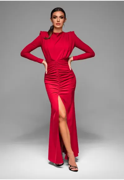 Rochie de seara Maxi LACRICA LA-OM-DLR024 - Rosu