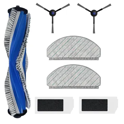 Set accesorii PAA-home® compatibile cu aspiratorul robot ECOVACS DEBOT N20 / N20 PLUS / N20 PRO PLUS, 1 perie centrala 2 lavete, 2 perii laterale negr