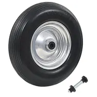 Gossi roata de roaba cu osie, 4.00-8, pu solid, 390 mm