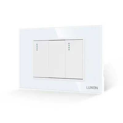 Intrerupator Dublu Mecanic LUXION cu Rama din Sticla, Standard Italian, 3M