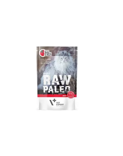 VETEXPERT RAW PALEO Cat Adult hrana umeda pisici adulte 100 g cu vita