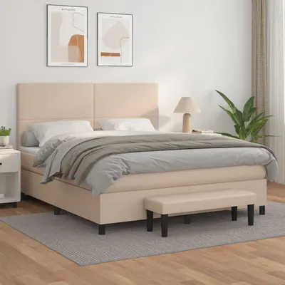 Gossi pat box spring cu saltea, cappuccino, 180x200cm piele ecologica