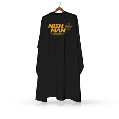 Pelerina frizerie/coafor - NISH MAN - Neagra