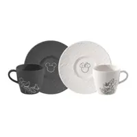 Set 2 cesti cu farfurii MANROCK MICKEY, 160 ml