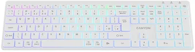 Tastatură Canyon - HKB-W11, fără fir, alb