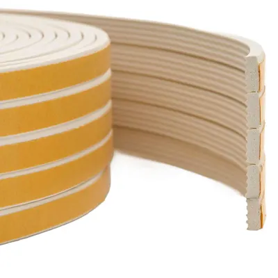vidaXL Banda adeziva pentru feronerie Alb 8 x 3 mm 12 m Spumă EPDM