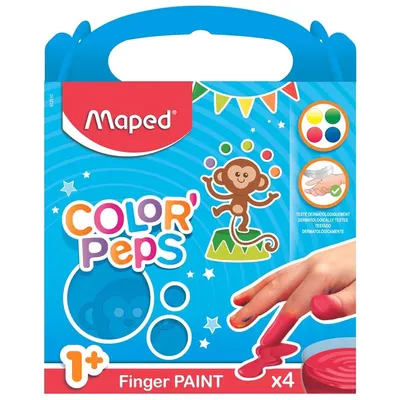 Set pictura cu degetele, 4 culori, 80ml/culoare, Color'Peps Maped