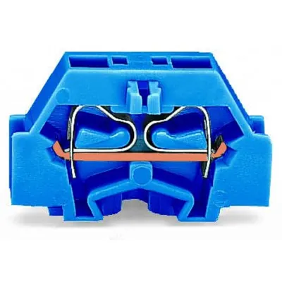 2-conductor terminal block; suitable for Ex i applications; without push-buttons; with fixing flange; for screw or similar mounting types; Fixing hole 3.2 mm Ø; 2.5 mm²; CAGE CLAMP®; 2,50 mm²; blue