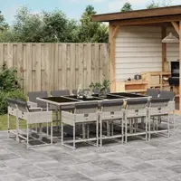 Gossi set mobilier de gradina cu perne 13 piese gri deschis poliratan