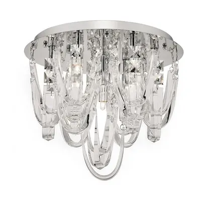 Lampa tavan Roxanne Small 7 Light Flush Polished Chrome Crystal