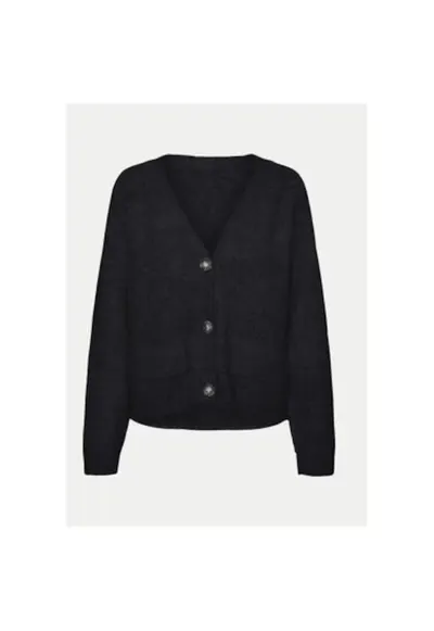 Cardigan dama - 304511066 - Poliester reciclat/Poliester - Negru - Negru