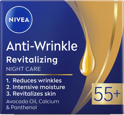 Nivea Anti-Wrinkle Cremă de noapte regeneratoare, 55+, 50 ml