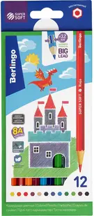 Creioane colorate Berlingo SuperSoft - 12 culori hexagonale