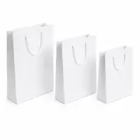 Pungi cadou dreptunghiulare uni - alb (set 12 buc)