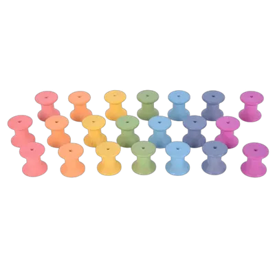 Set 21 mosoare colorate din lemn pentru activitati educative
