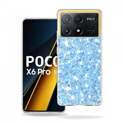 Husa pentru Xiaomi Poco X6 Pro, Techsuit, Sparkly Glitter, Bleu