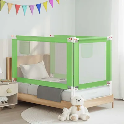 vidaXL Balustradă de protecție pat copii, verde, 140x25 cm, textil