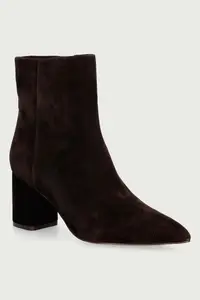 Twinset botine cu toc pentru femei din piele întoarsă
