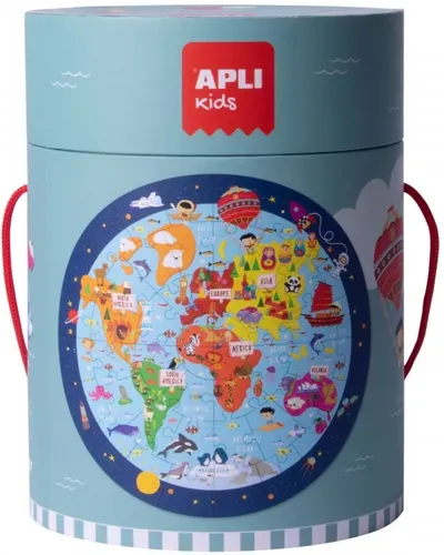 Puzzle rotund Apli din 48 de piese - Harta lumii