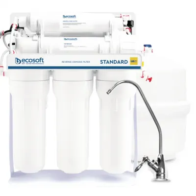 Purificator apa cu osmoza inversa Ecosoft cu mineralizare in 5 trepte si pompa booster