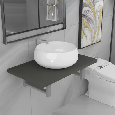 Gossi set mobilier de baie, 2 piese, gri, ceramica
