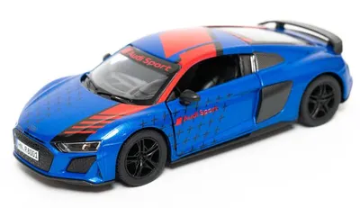 Mașinuță metalică Kinsmart Livery Edition - 2020 Audi R8 Coupe, 1:36, albastru