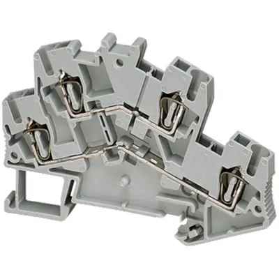 Bloc terminal cu surub, 4 pct, 2.5 MM², gri