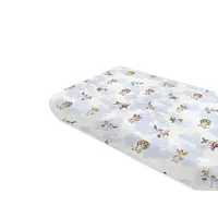 Cearceaf cu elastic, Qmini, Pentru pat 160x80 cm, Din bumbac certificat Oeko Tex Standard 100, Sky Adventure