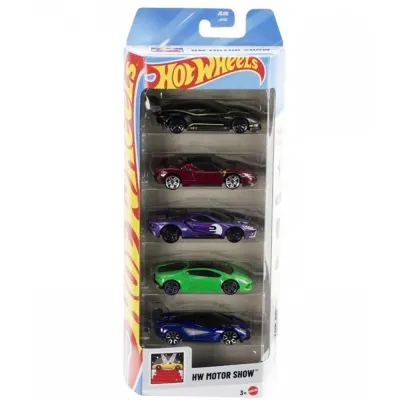 Set 5 masinute Hot Wheels, Hw Motor Show, JBJ89