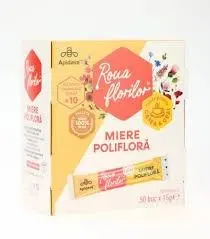Miere poliflora, 1 plic x 15 g, Apidava