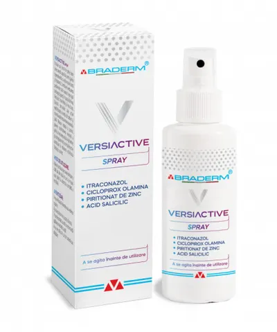 Spray pentru corp si scalp Versiactive, 100 ml, BRADERM