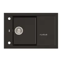 Chiuveta bucatarie compozit cu picurator negru carbon Alveus Formic 30