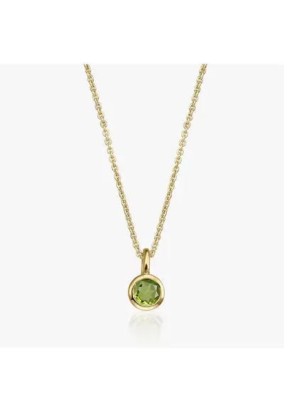 Colier din argint Birthstone Golden August - Peridot