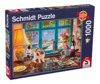 Puzzle Schmidt din 1000 de piese - Pisoiasi pe masa