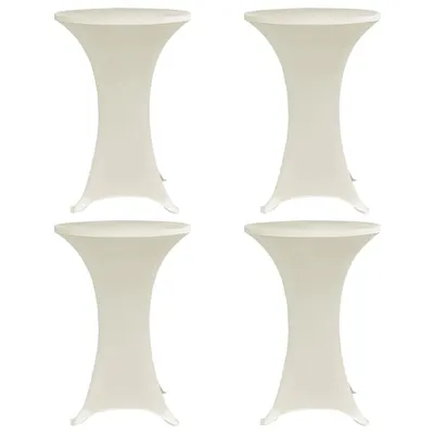 vidaXL Husă de masă cu picior, 4 buc., crem, Ø80 cm elastic