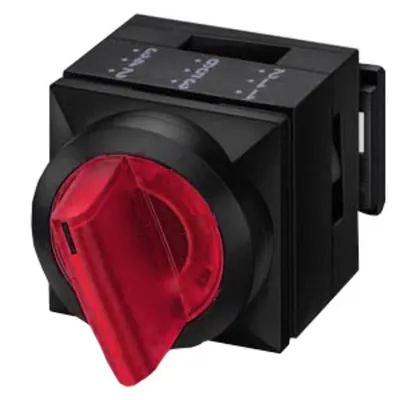Buton selector 2 poz. 50° rosu si ind luminos, cu revenire