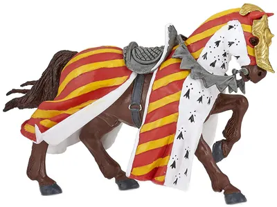Figurina Papo The Medieval Era – Cal de cavaler pentru turnee
