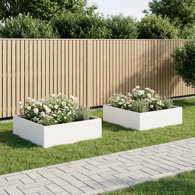 vidaXL Vază pentru Grădină 2 buc. Alb 100 x 100 x 30 cm