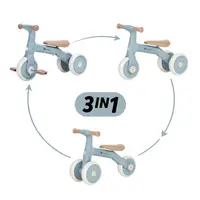 Bicicleta/tricicleta, Petite&Mars, 3 in 1, Multifunctionala, Cu/fara pedale, Ghidon directionabil, Sa reglabila pe inaltime, 2.3 kg, Pana la 25 kg, 12-36 luni, Albastru