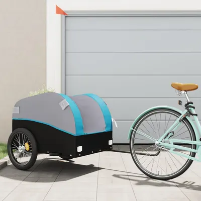 Gossi remorca pentru biciclete, negru si albastru, 45 kg, fier