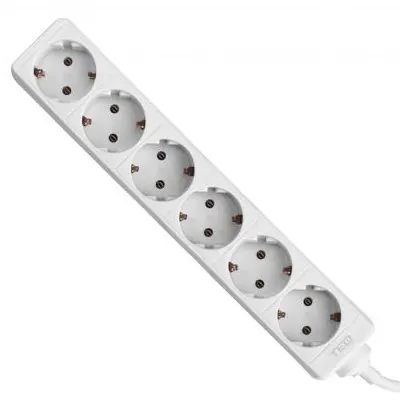 Prelungitor 5 metri cu 6 Schuko, Cablu 3x 1.5mm, Culoare Alb, Putere 3680W 16A, TED Electric TED000880
