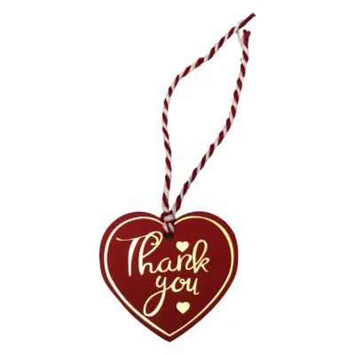 Etichete din hârtie în formă de inimă Thank you 5cm - roșu (set 100 buc) - Default Title