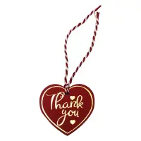 Etichete din hârtie în formă de inimă Thank you 5cm - roșu (set 100 buc) - Default Title