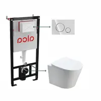 Set vas wc suspendat rimless cu capac quick release si soft close, alb, Fluminia Clementina si rezervor incastrat Alcaplast Sadromodul cu clapeta de actionare crom lucios Cersanit Opti B2