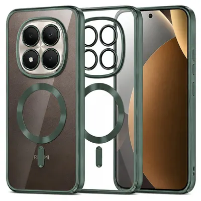 Husa MagSafe pentru Xiaomi Poco M8 Pro / Redmi Note 15 Pro+ 5G, Techsuit, Luxury Crystal, Verde Inchis