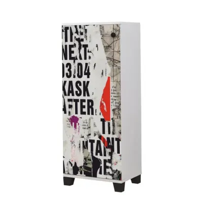 Pantofar FILINTA, alb + multicolor, 50x38x127 cm