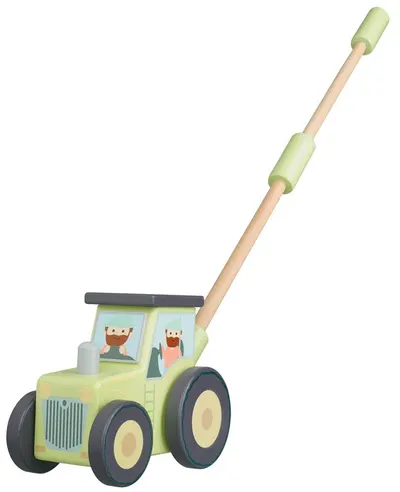 Jucărie de împins din lemn Orange Tree Toys - Tractor