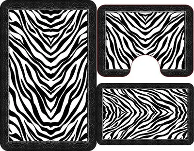 Set 3 covorase antiderapante de baie, Zebra