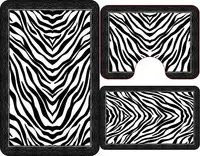 Set 3 covorase antiderapante de baie, Zebra